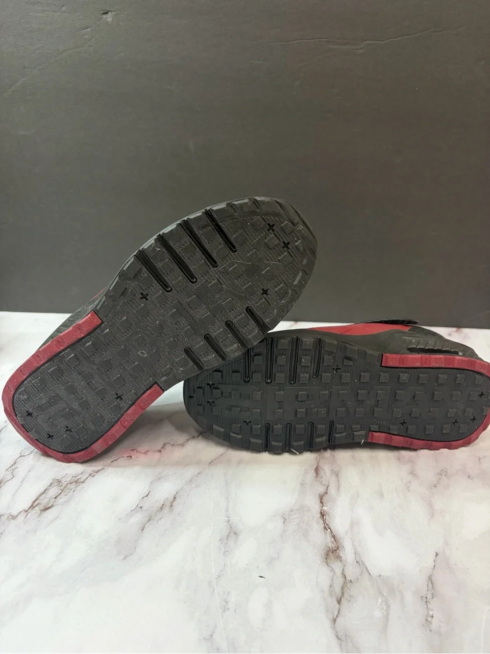 Kids Black and Burgundy Nike Athletic Sneakers